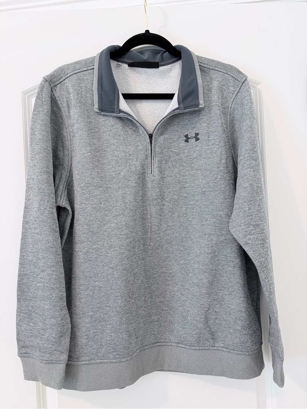 Under Armour Men's Gray Heather Quarter-Zip Performance Pullover Coldgear Size L